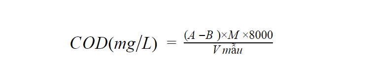 Công thức tính COD trong nước thải