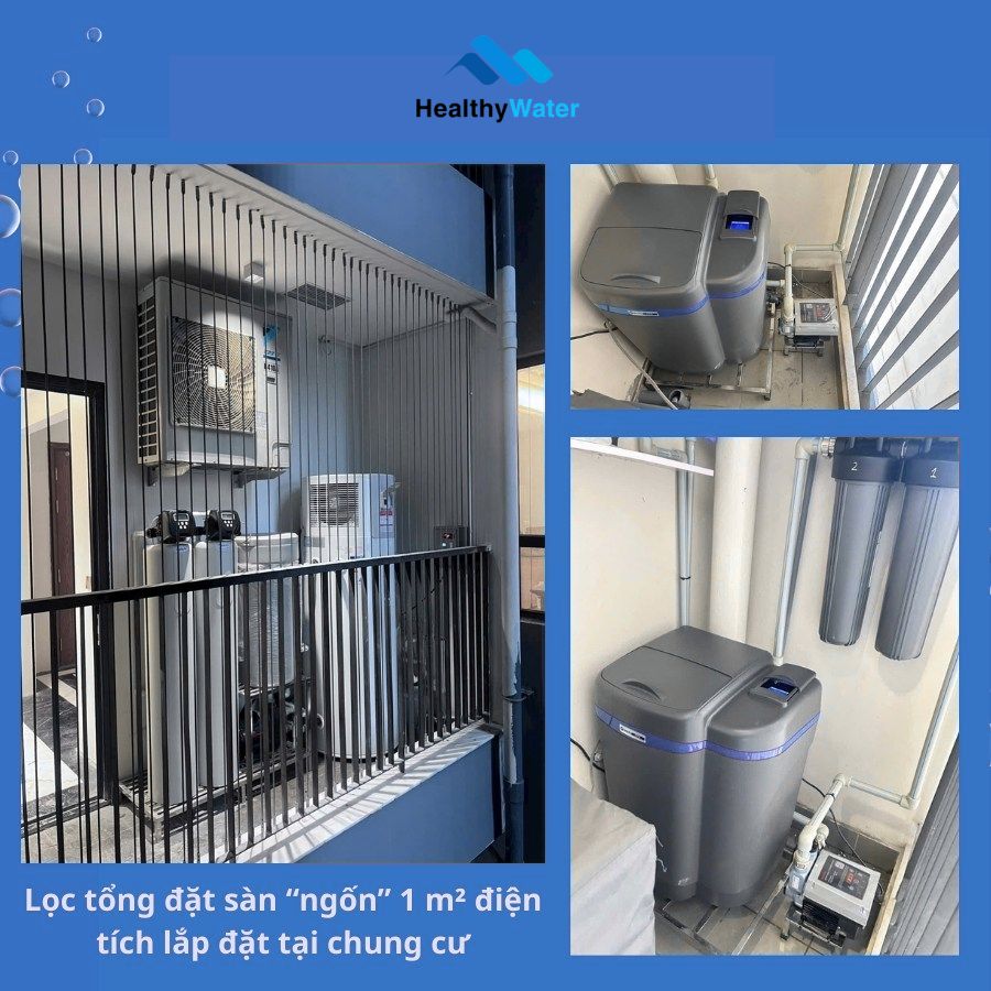 Lắp lọc tổng đặt sẵn truyền thống ở chung cư chiếm diện tích gần 1m2 - 100 triệu, khó vệ sinh và mất thẩm mỹ