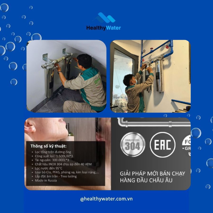 Lắp lọc tổng đầu nguồn giúp xử lý tận gốc mọi vấn đề từ nguồn nước máy