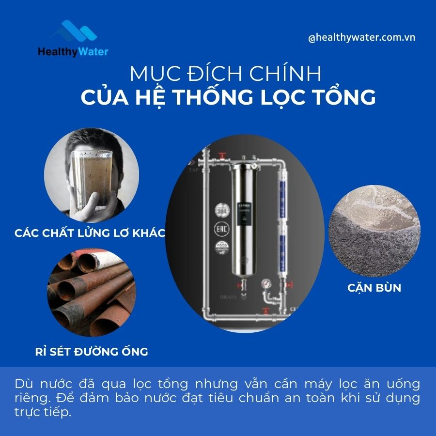 Máy lọc tổng loại bỏ cạn bùn, rỉ sét và các chất lơ lửng khác