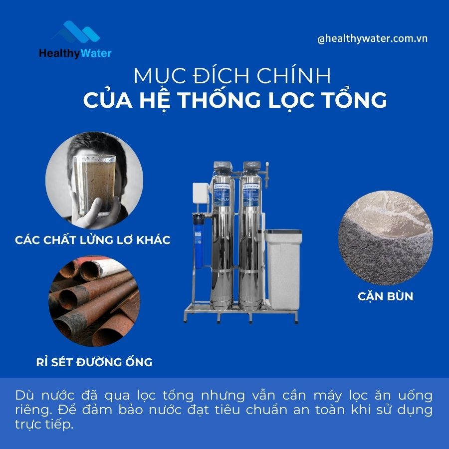 Máy lọc tổng loại bỏ cạn bùn, rỉ sét và các chất lơ lửng khác