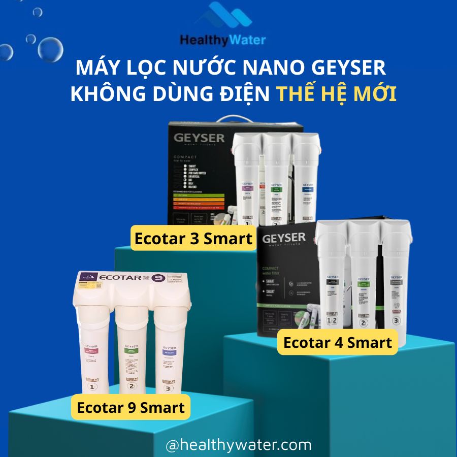 Máy lọc nước Nano Geyser không dùng điện thế hệ mới