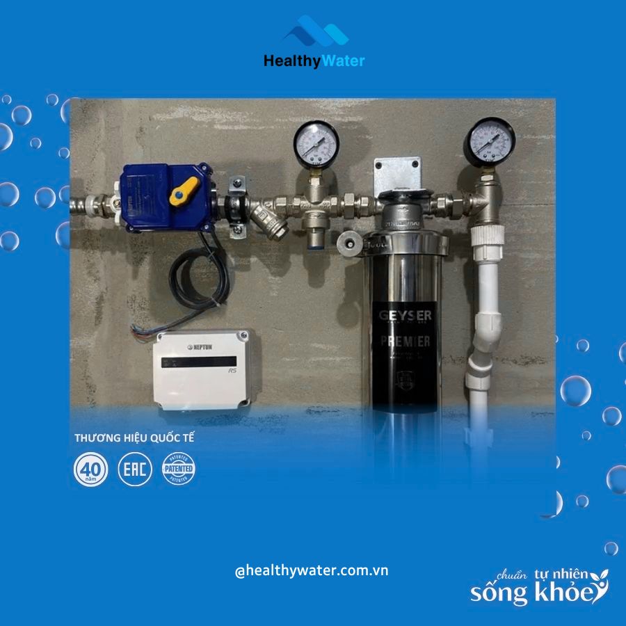 Vị trí lắp đặt bộ lọc nước đầu nguồn mini thường là ngay sau đồng hồ nước