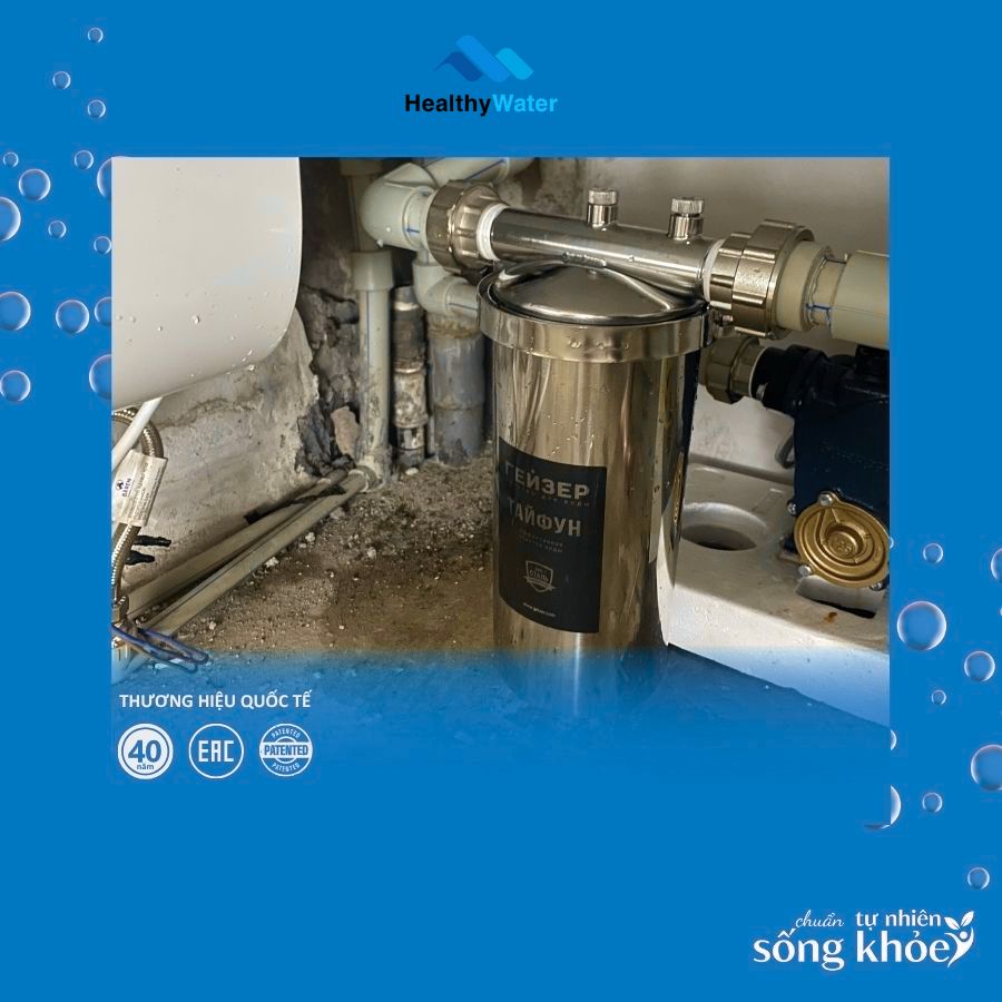 Máy lọc nước tổng Geyser Ecotar được làm từ inox 304 bền bỉ