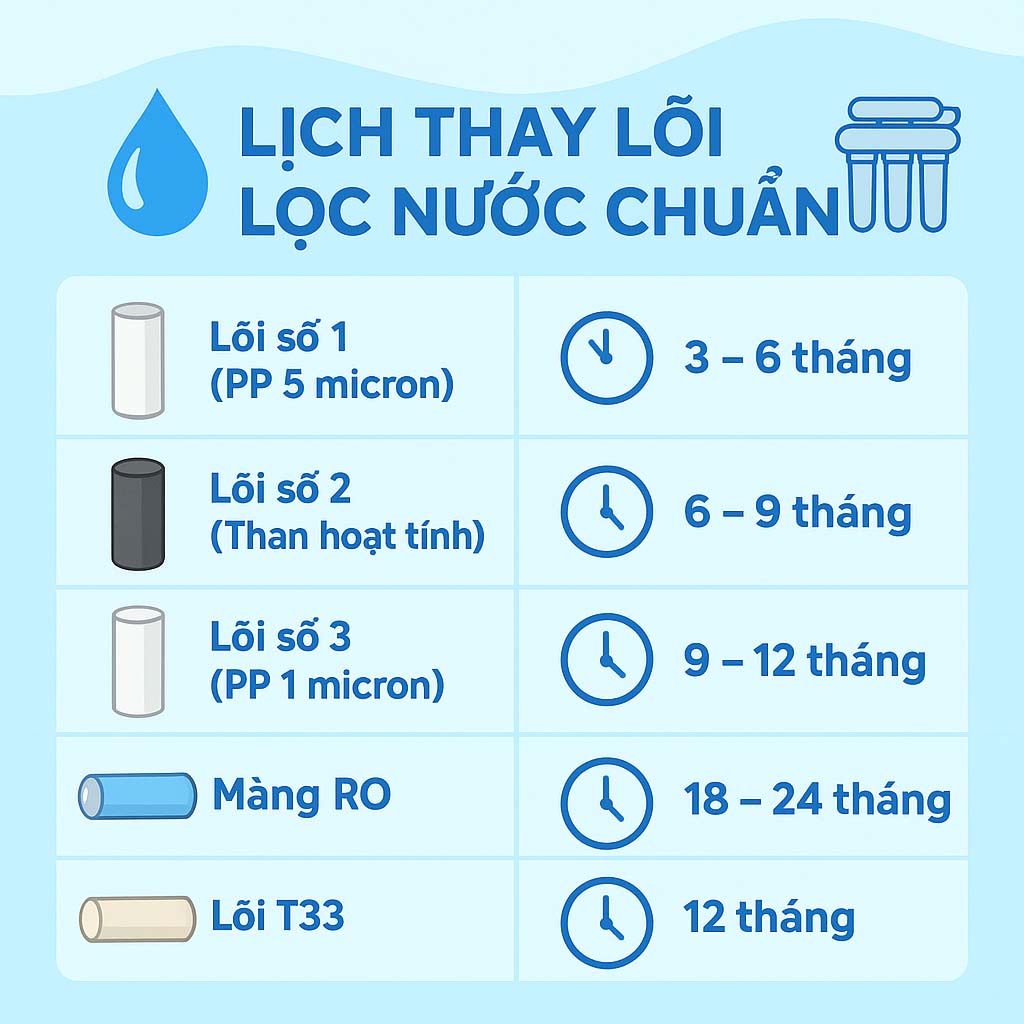 Bao lâu nên thay lõi lọc nước