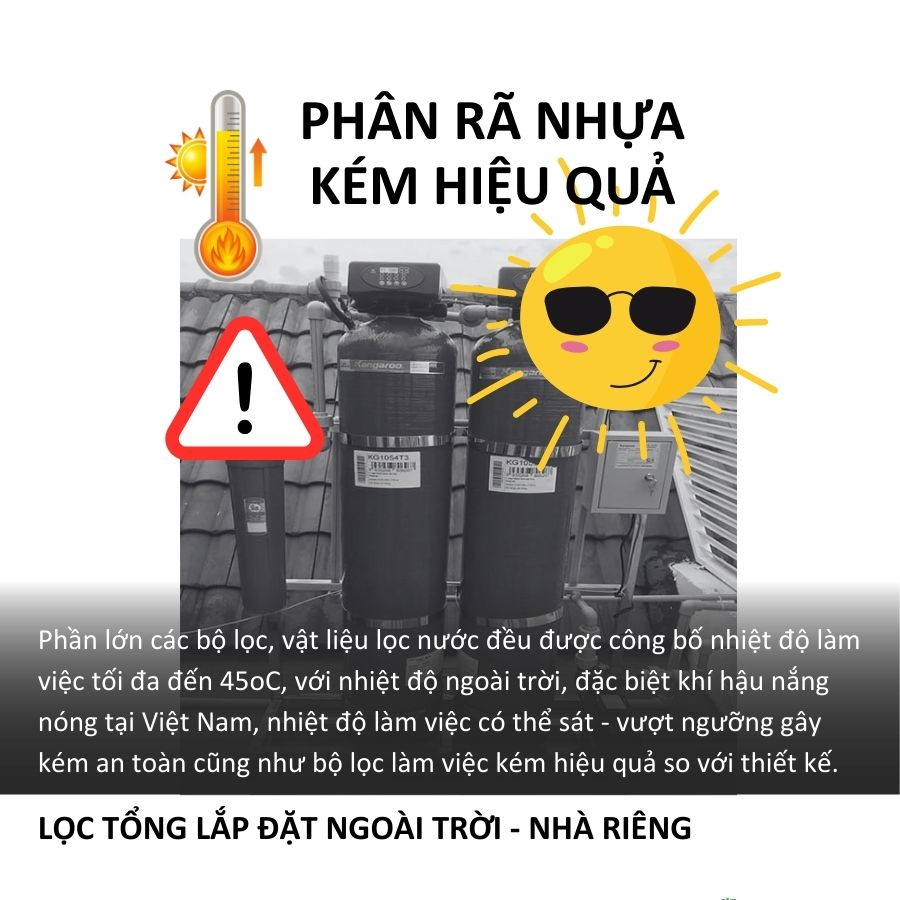 Lọc tổng có chất lượng kém sẽ dễ bị phân rã nhựa